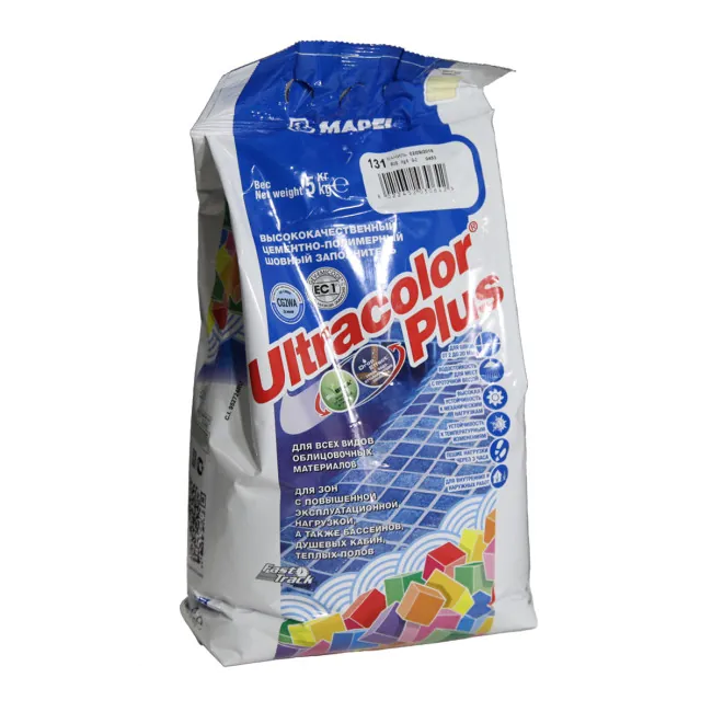 Затирка швов цементная Mapei Ultracolor Plus №131 Ваниль 5кг