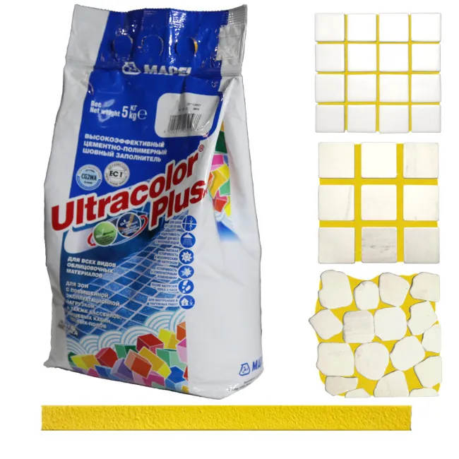 Затирка швов цементная Mapei Ultracolor Plus №150 Желтый 5кг