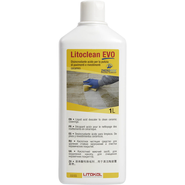 Очиститель Litokol Litoclean Evo, флакон 1 л (от цементных остатков)