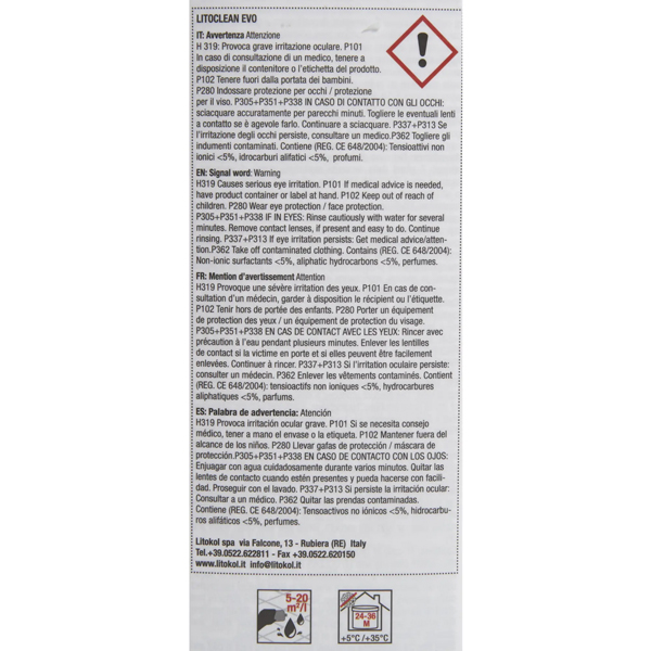 Очиститель Litokol Litoclean Evo, флакон 1 л (от цементных остатков)