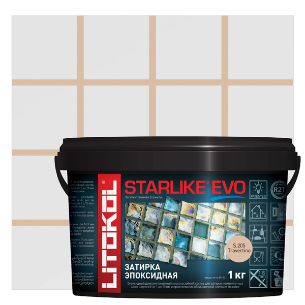 Затирка швов эпоксидная Litokol Starlike Evo S.205 Travertino, 1 кг