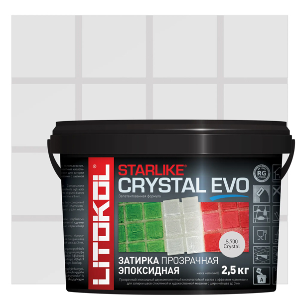 Затирка швов эпоксидная Litokol Starlike Evo S.700 Crystal, 2,5 кг ...