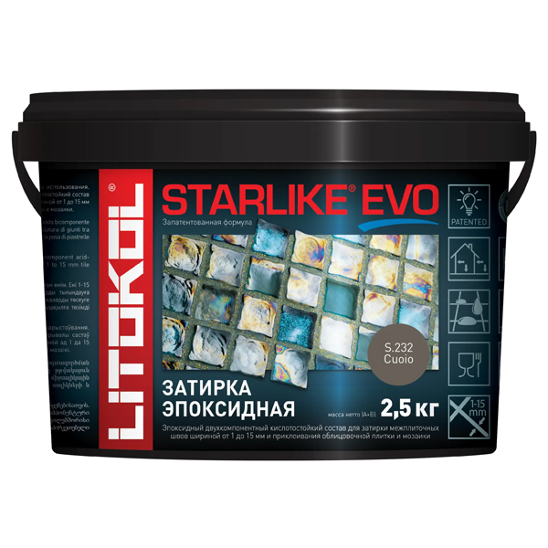 Затирка швов эпоксидная Litokol Starlike Evo S.232 Cuoio, 2,5 кг