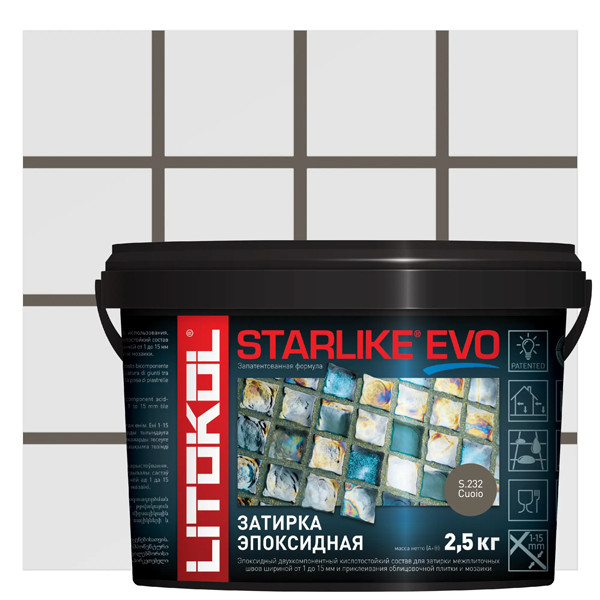 Затирка швов эпоксидная Litokol Starlike Evo S.232 Cuoio, 2,5 кг