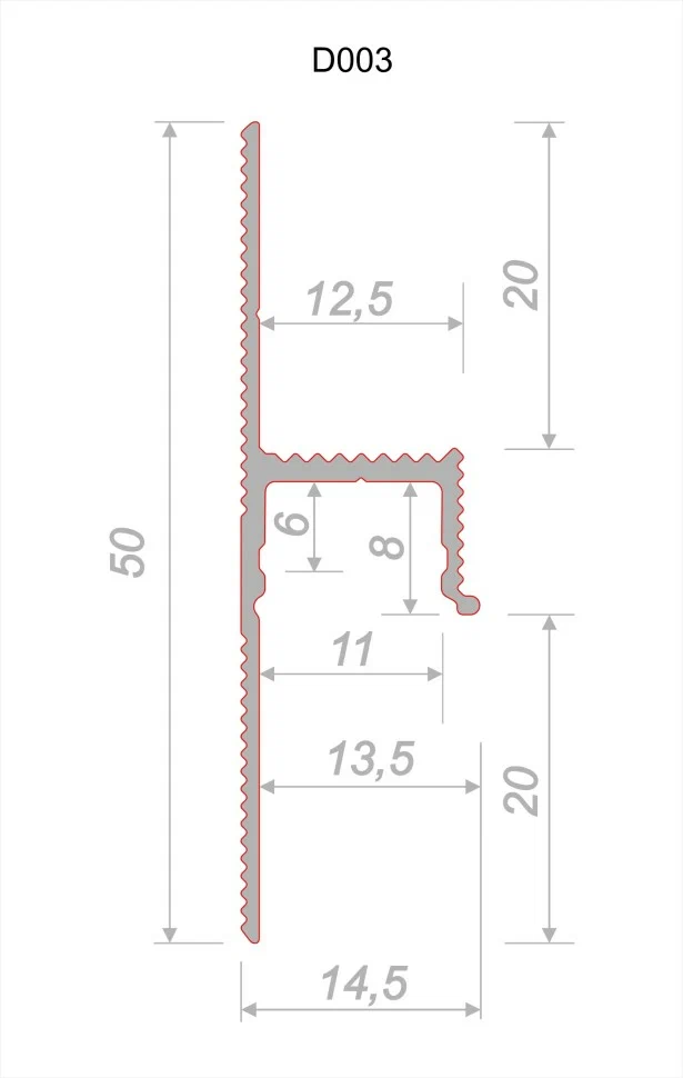 Теневой профиль Decaro Engineering D003, под покраску, длина 2 м