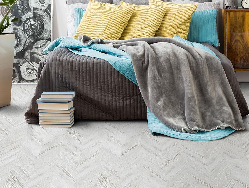 Напольное пробковое покрытие CorkStyle Chevron White клеевое